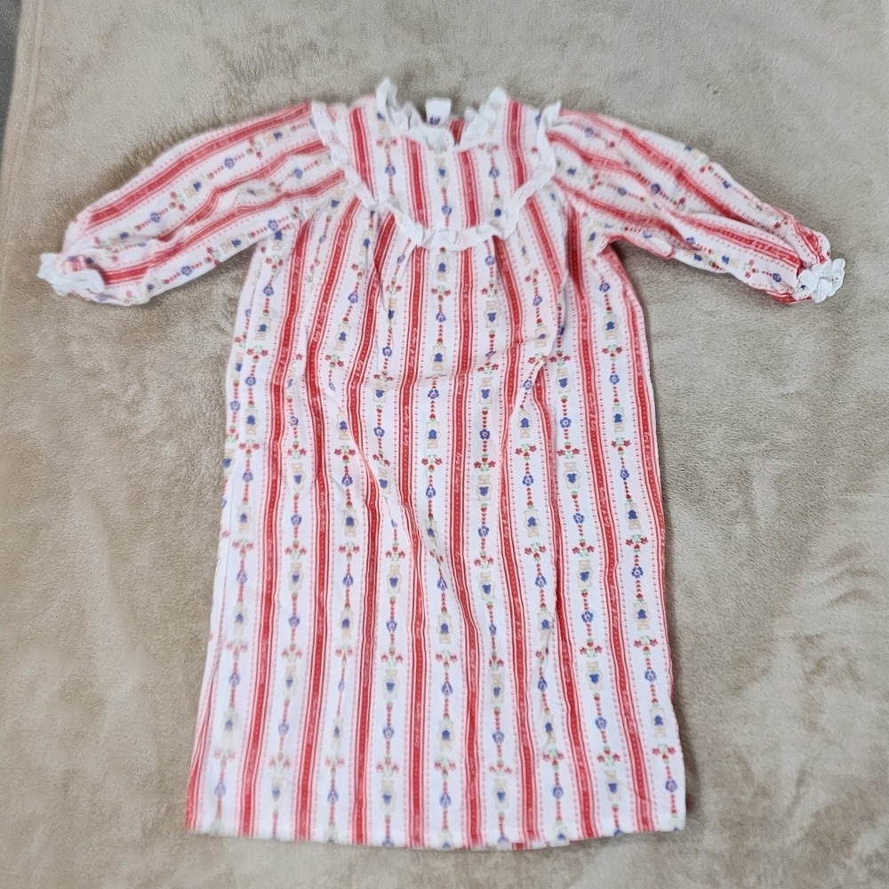 Vintage Lanz‎ of Salzburg night gown Girls 4 red floral/bear polyester EUC